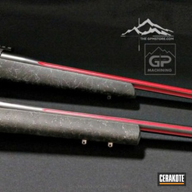 Cerakoted Fluted Barrels With H-146 Graphite Black And H-216 Smith & Wesson Red