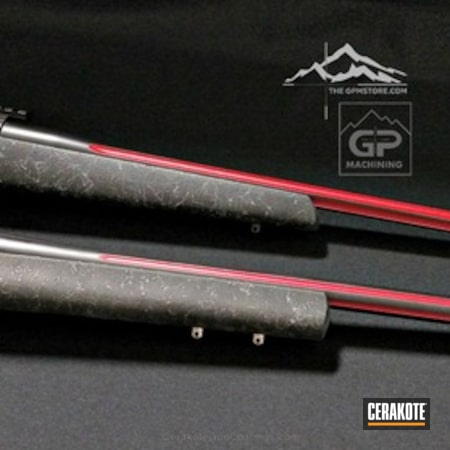Powder Coating: Graphite Black H-146,.300 Winchester Magnum,Weatherby,.300 Remington Ultra Magnum,Remington 700,FIREHOUSE RED H-216,Flutes,longrifle