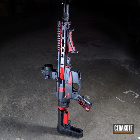 Powder Coating: 9mm,Graphite Black H-146,AR Pistol,FIREHOUSE RED H-216,PCC