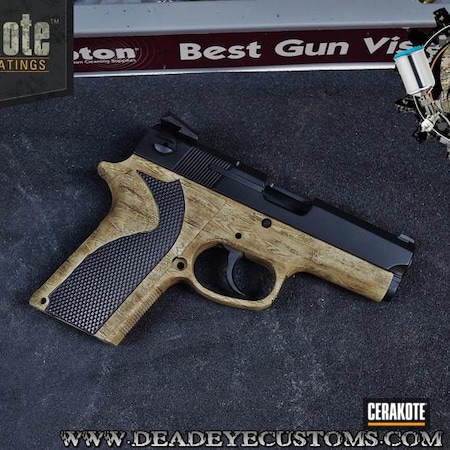 Powder Coating: Woodgrain,Smith & Wesson,Graphite Black H-146,Handguns,Pistol,Custom Mix,Custom Design,FS FIELD DRAB H-30118,Light Sand H-142