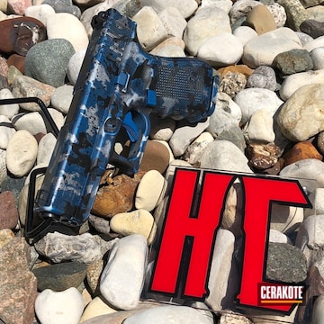 Cerakoted Glock 19 Handgun In A Cerakote Rhodesian Multicam Finish