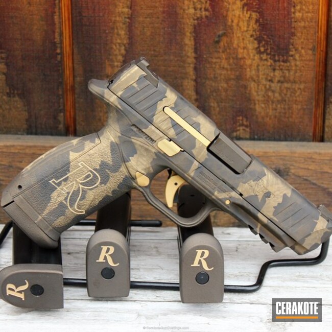 Cerakoted Remington Handgun In A Custom Riptile Camo Finish