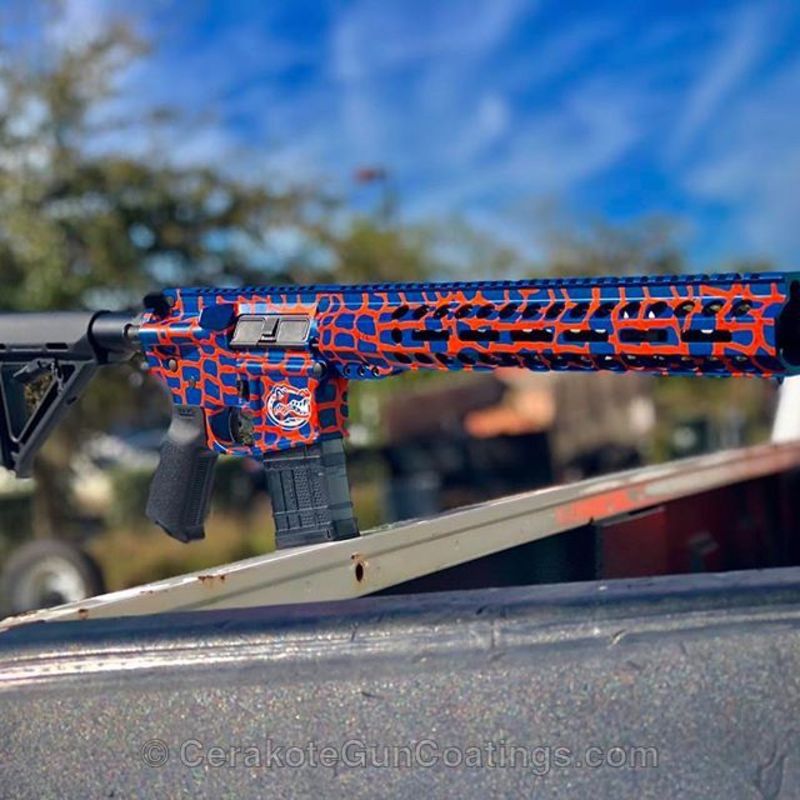 H-128 Hunter Orange and H-220 Ridgeway Blue by WEB USER | Cerakote
