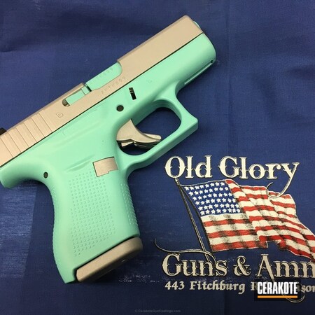 Powder Coating: Glock 43,Satin Aluminum H-151,Glock,Smith & Wesson,Matching,Walther,Triplets,Robin's Egg Blue H-175,Pistols