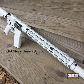 Cerakoted Tactical Rifle Done In H-136 Snow White