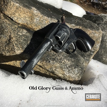 Cerakoted Revolver In A Distressed Graphite Black And Satin Aluminum Finish