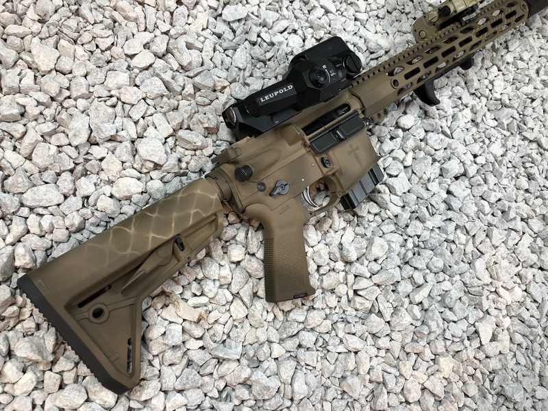 Tactical Rifle coated in Burnt Bronze, Flat Dark Earth and Patriot ...