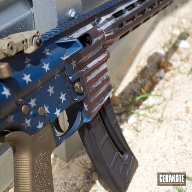 Cerakoted Smith & Wesson Rifle In A Custom Cerakote Flag Finish