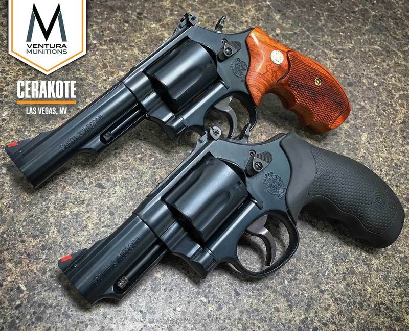 Socom Blue Smith & Wesson Revolvers coated in Cerakote H-245 Socom Blue by MICHAEL ...