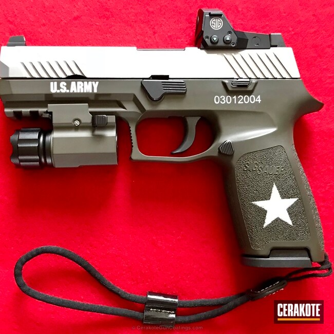 Cerakoted: Pistol,Sig Sauer,MAGPUL® O.D. GREEN H-232,US Army