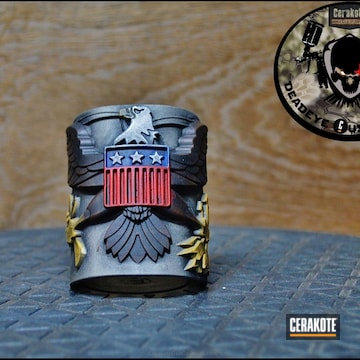 Cerakoted Patriotic Themed Mojo Magwell Grip In A Custom Cerakote Finish