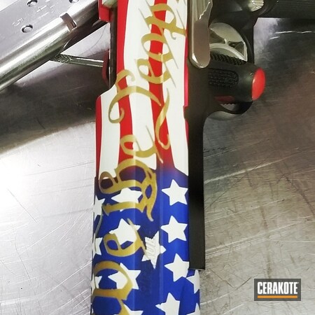 Powder Coating: Bright White H-140,NRA Blue H-171,Pistol,Gold H-122,We the people,USMC Red H-167,American Flag
