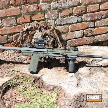Cerakoted Kel-tec Cmr 30 Rifle Coated In H-234 Sniper Grey And H-240 Mil Spec O.d. Green