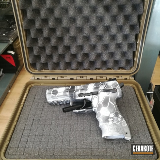 Cerakoted Heckler & Koch Handgun Coated In A Snow Kryptek Finish