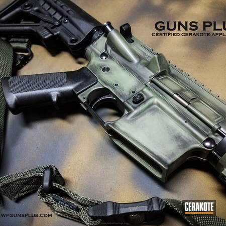 Powder Coating: Graphite Black H-146,Color Match,Anderson,MAGPUL® FOLIAGE GREEN H-231,Tactical Rifle,Battleworn