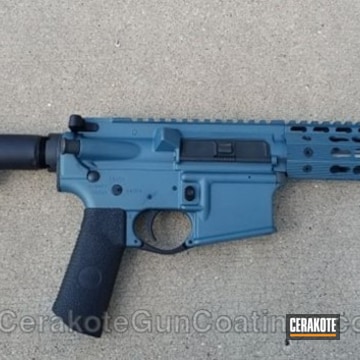 Cerakoted Ar Pistol Coated In H-185 Blue Titanium