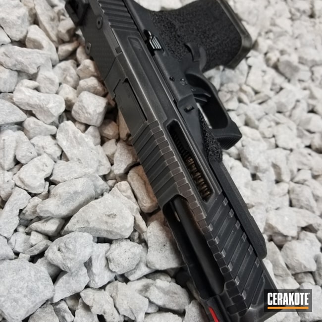 Cerakoted: Custom Mix,Glock 34,Tungsten H-237,Armor Black H-190,Pistol,Glock,Custom Cerakote