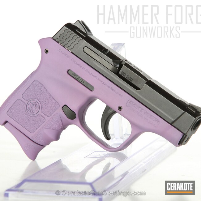 Cerakoted: Smith & Wesson,Girls Gun,Smith & Wesson M&P,Pistol,.380 ACP,Handguns,Pastel Purple H-138