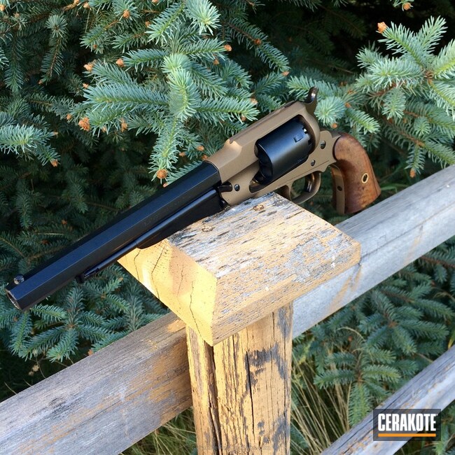 Cerakoted: Midnight Blue H-238,Gloss Black H-109,Montana Muzzleloade,Two Tone,Revolver,.58 Rem,Burnt Bronze H-148,Black Powder Pistol