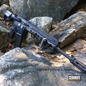 Cerakoted Folding Ar-15 Coated In Graphite Black, Tungsten And Kel-tec Navy Blue