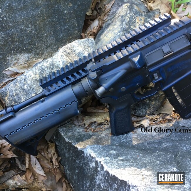 Cerakoted: AR Custom Build,Folding AR-15,Custom,Bottle Opener,Graphite Black H-146,Tungsten H-237,KEL-TEC® NAVY BLUE H-127,Tactical Rifle,AR-15