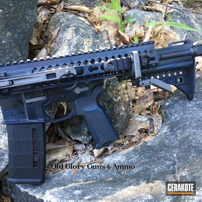 Cerakoted: AR Custom Build,Folding AR-15,Custom,Bottle Opener,Graphite Black H-146,Tungsten H-237,KEL-TEC® NAVY BLUE H-127,Tactical Rifle,AR-15