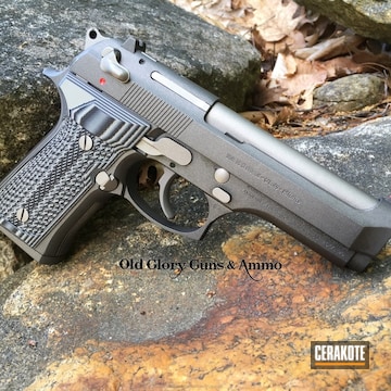 Cerakoted Beretta Handgun Coated In H-152 Stainless And H-237 Tungsten