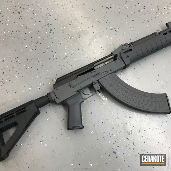 Cerakoted Ak Rifle Coated In Cerakote H-184 Glock Grey