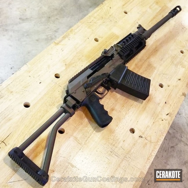 Cerakoted: Graphite Black H-146,Two Tone,Midnight Bronze H-294,AK Rifle