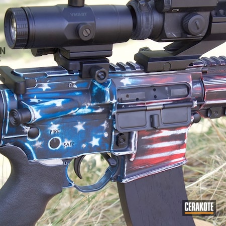 Powder Coating: Texas Flag,Distressed Texas Flag,FIREHOUSE RED H-216,AR-15,Rock River Arms,Sky Blue H-169,Graphite Black H-146,Dual Flags,Distressed,Snow White H-136,American Flag,Tactical Rifle,Vortex,Semi-Auto,Distressed American Flag