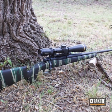 Cerakoted Bolt Action Rifle With Tiger Stripe Camo