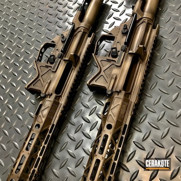 Cerakoted Upper / Lower / Handguard Combo Coated In H-267 Magpul Flat Dark Earth And H-258 Chocolate Brown