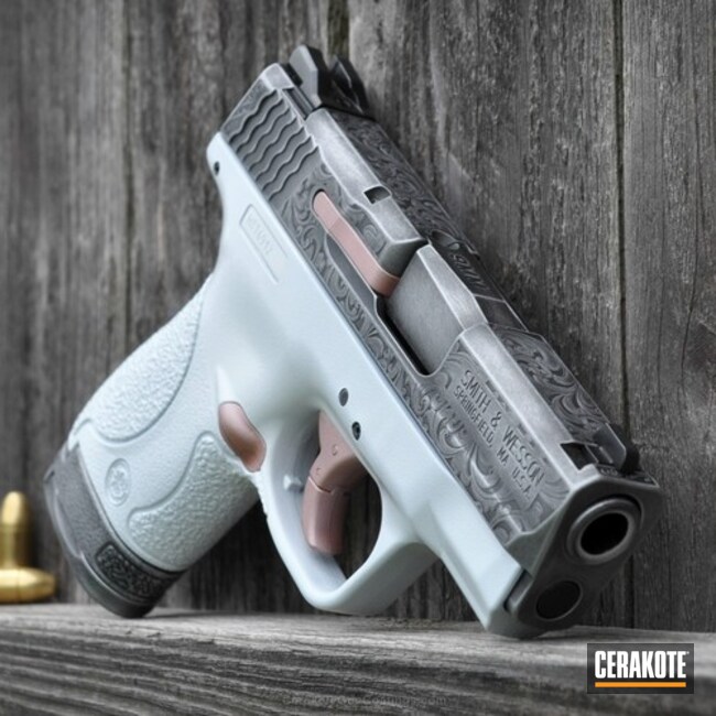 Slide Mag Base And Backplate Are Satin Aluminum And Graphite Black Frame Is Stormtrooper White And Satin Aluminum With A Little Extra Hardener To Add More Gloss Rose Gold Custom Mix On Slide Mag Base And Backplate Are Satin Aluminum And Graphite Black Frame Is Stormtrooper White And Satin Aluminum With A Little Extra Hardener To Add More Gloss Rose Gold Custom Mix On