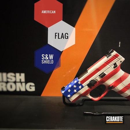 Powder Coating: 9mm,Bright White H-140,Smith & Wesson,M&P Shield,NRA Blue H-171,American Flag,FIREHOUSE RED H-216