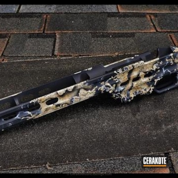 Cerakoted Rifle Stock In A Custom Mixed Organic Camo Finish