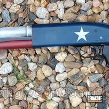 Cerakoted Mossberg 500 Shotgun In A Texas Flag Themed Cerakote Finish
