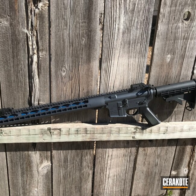 Tactical Rifle coated in H-234 Sniper Grey and H-220 Ridgeway Blue 
