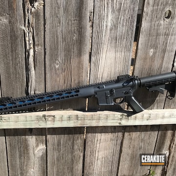 Cerakoted Tactical Rifle Coated In H-234 Sniper Grey And H-220 Ridgeway Blue
