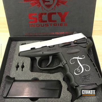 Cerakoted Sccy Industries Handgun Coated In H-190 Armor Black And H-151 Satin Aluminum