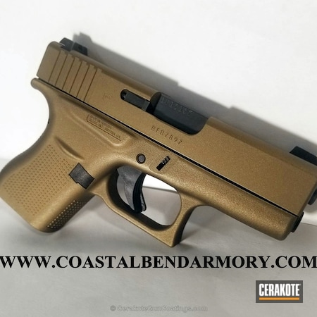Powder Coating: Glock 43,9mm,Glock,Pistol,Glock Ladies,Burnt Bronze H-148,Solid Tone