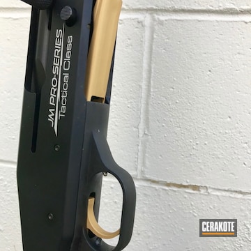 Cerakoted Shotgun Coated In H-122 Gold