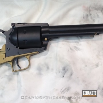 Cerakoted Ruger Revolver In H-148 Burnt Bronze And E-110 Midnight