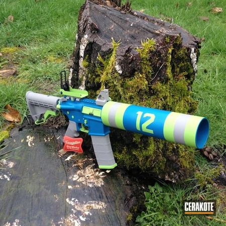Powder Coating: M203,Seattle Seahawks,Seahawks Inspired,AR-15,Can Launcher,12th Man,Sea Blue H-172,NFL,M203 sight,Zombie Green H-168,Football,Steel Grey H-139,shooting cans