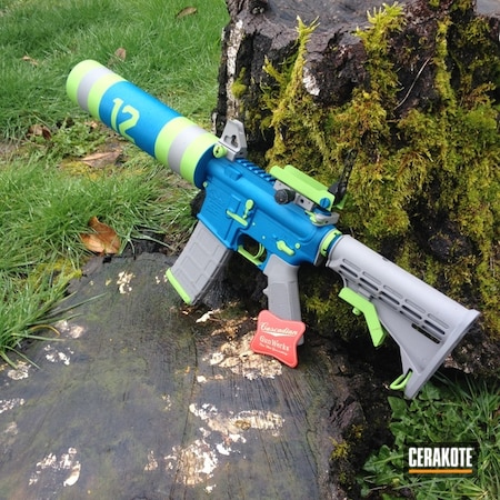 Powder Coating: M203,Seattle Seahawks,Seahawks Inspired,AR-15,Can Launcher,12th Man,Sea Blue H-172,NFL,M203 sight,Zombie Green H-168,Football,Steel Grey H-139,shooting cans