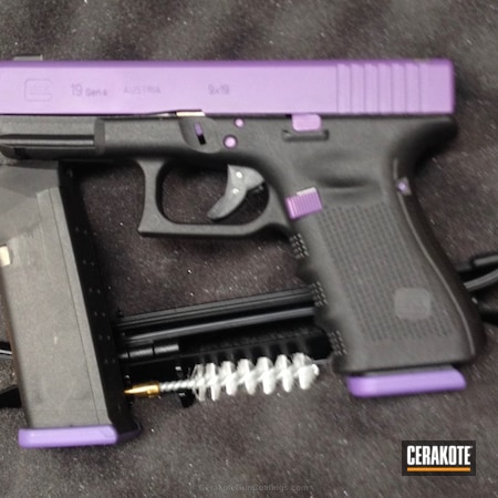 Powder Coating: 9mm,Glock,Glock Girl,Girls Gun,Girls,Glock 19,Bright Purple H-217,Shoot Like A Girl