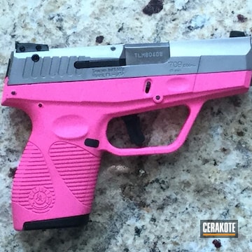 Cerakoted Taurus 709 Slim Handgun Coated In H-141 Prison Pink
