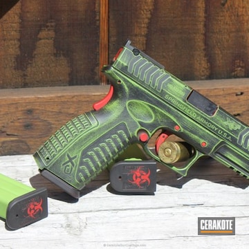 Cerakoted Springfield Cd Handgun In A Cerakote Zombie Themed Finish