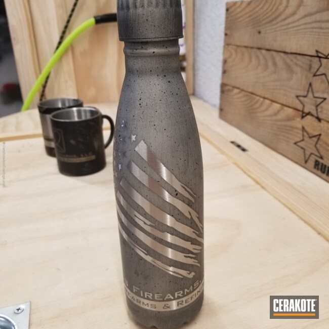 Cerakoted: Water Bottle,Battleworn,Graphite Black H-146,More Than Guns,Bright Nickel H-157
