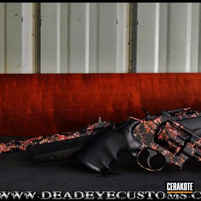 Cerakoted: Custom Mix,Rifle,FIREHOUSE RED H-216,Custom,Custom Design,Graphite Black H-146,Revolver,Crimson H-221,Desert Gold: H-246,Matte Brown H-7504M,Matching Set