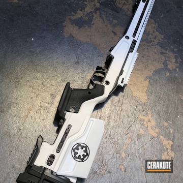 Cerakoted Bolt Action Rifle In A Two Tone White And Black Cerakote Finish
